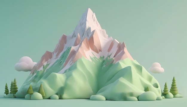 Abstraktes Berg mit polygonalen Formen