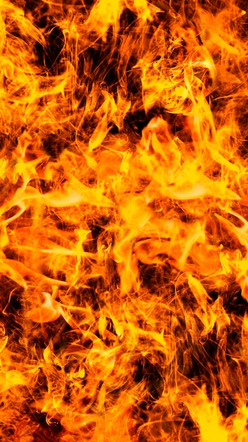 Abstraktes Feuer iPhone Wallpaper, realistisches brennendes Flammenbild