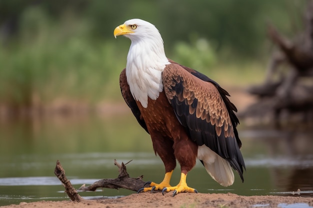 Adler steht auf Baum
