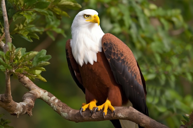 Kostenloses Foto adler steht auf baum