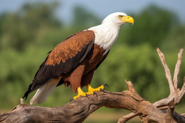 Adler steht auf Baum