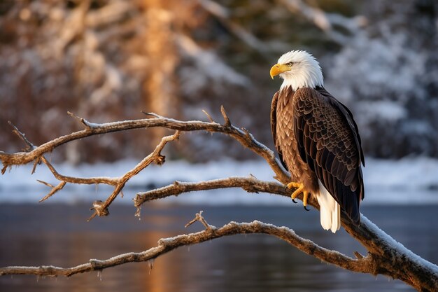 Adler steht auf Baum