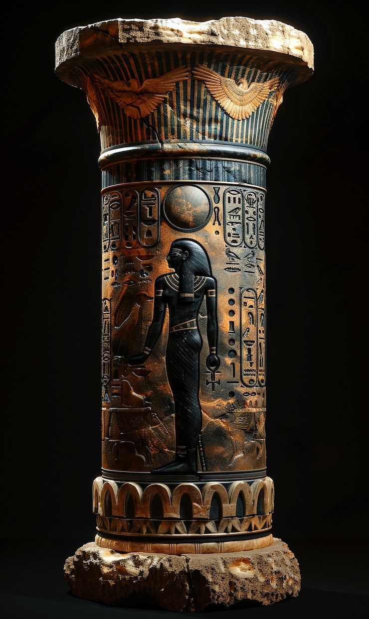 Kostenlose Foto ägyptische mauer mit hieroglyphen