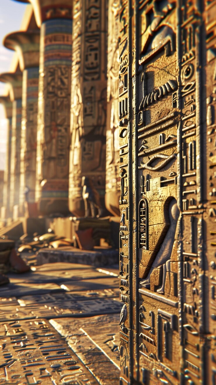 Kostenlose Foto ägyptische mauer mit hieroglyphen