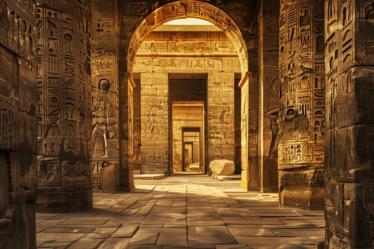 Kostenlose Foto ägyptische mauer mit hieroglyphen