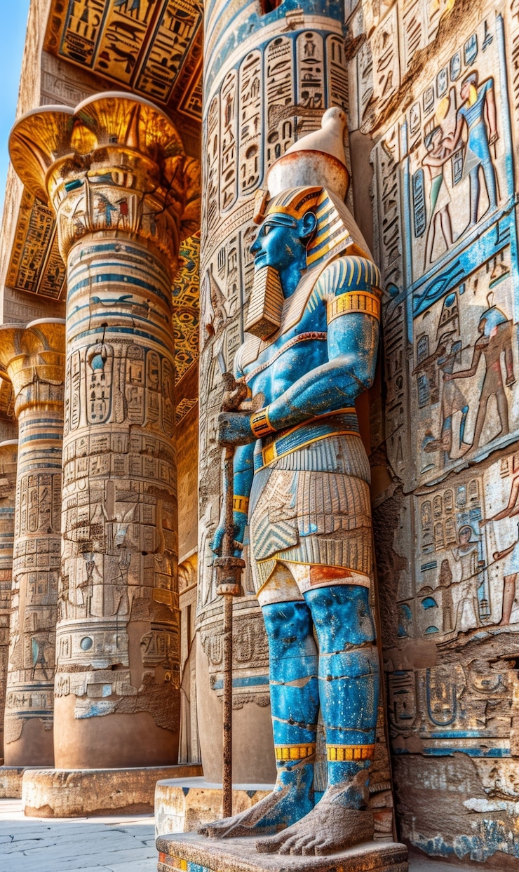 Kostenlose Foto ägyptische mauer mit hieroglyphen