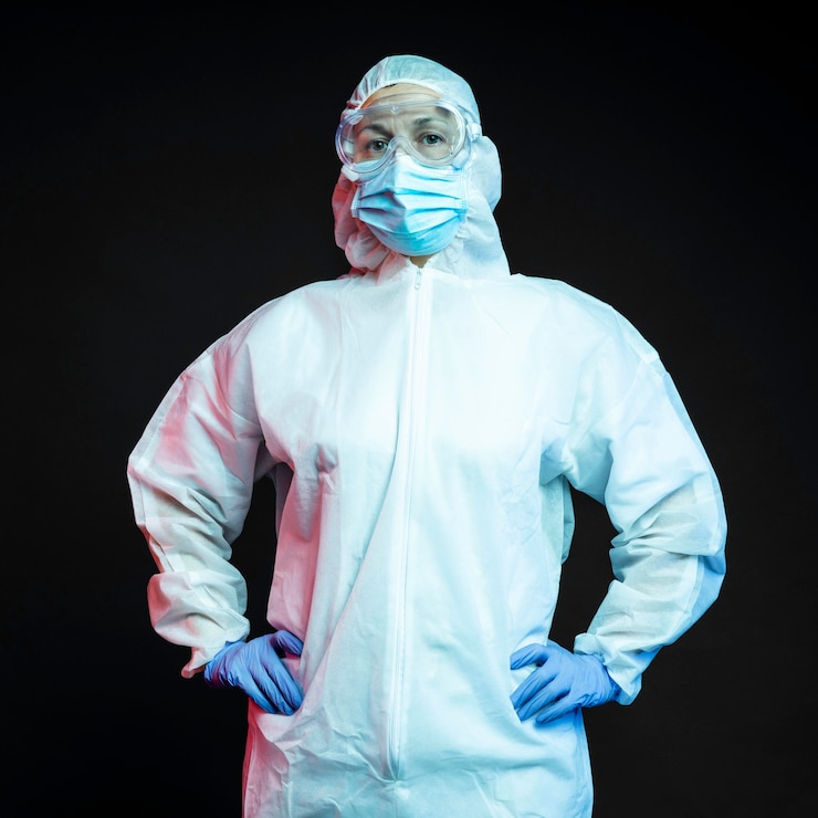 Kostenlose Foto ärztin mit medizinischer schutzausrüstung