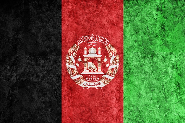 Afghanistan Metallische Flagge, strukturierte Flagge, Grunge-Flagge