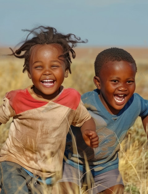 Kostenloses Foto afrikanische kinder genießen das leben