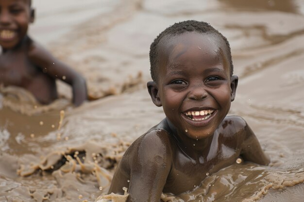 Afrikanische Kinder genießen das Leben