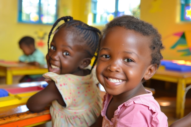 Afrikanische Kinder genießen das Leben