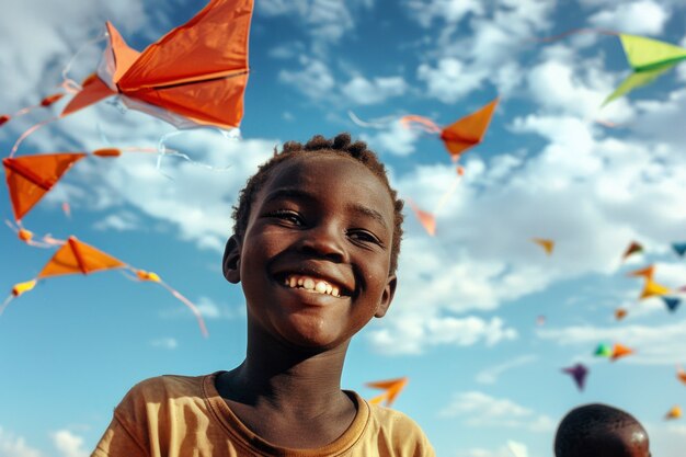 Afrikanische Kinder genießen das Leben