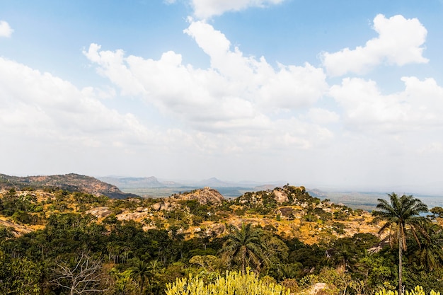 Afrikanische Naturlandschaft mit schönem Himmel