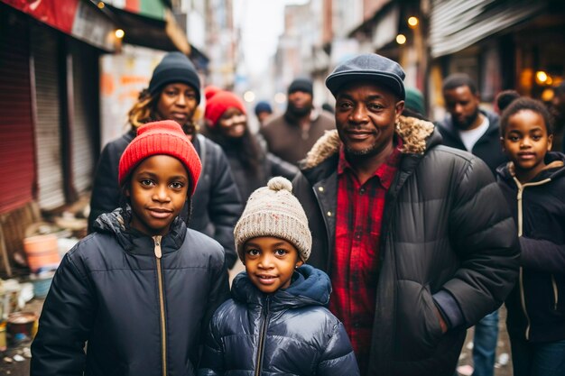 Afroamerikanische Familie in New York City
