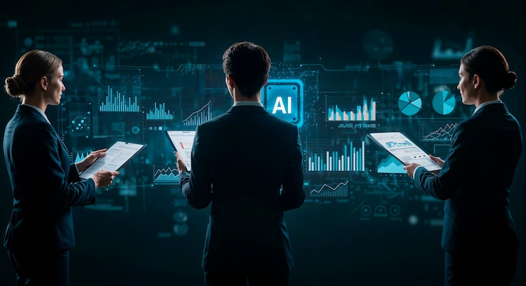 Kostenlose Foto ai- und datenanalyseteam