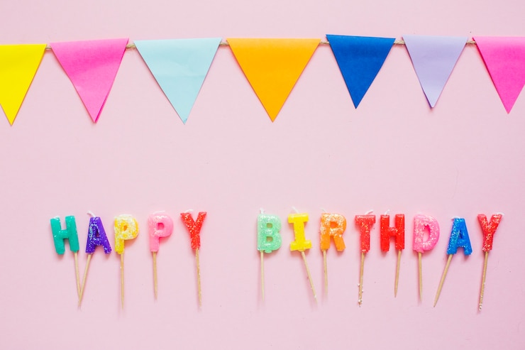 Kostenlose Foto alles gute zum geburtstag briefe und fahnen