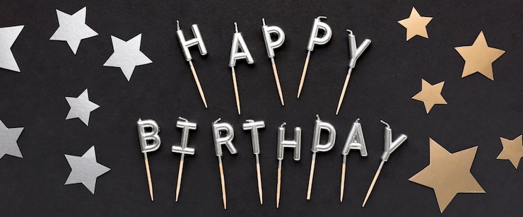 Kostenlose Foto alles gute zum geburtstag nachricht mit sternen ornamente