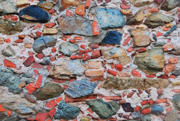 Alte Mauer mit schönem Farbstein in St John, Virgin Island.