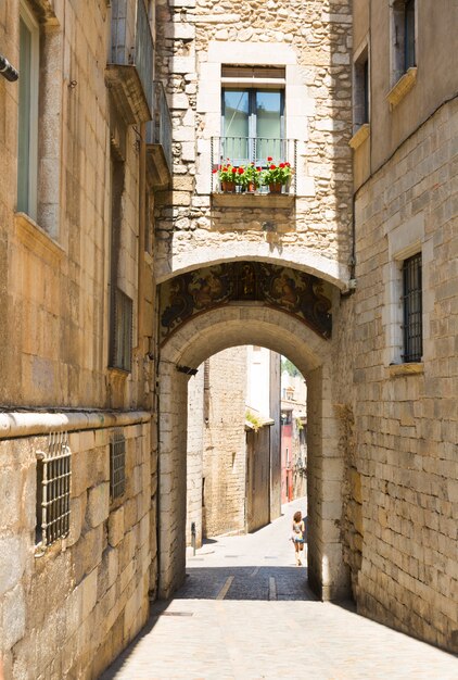 alte Straße der europäischen Stadt. Girona