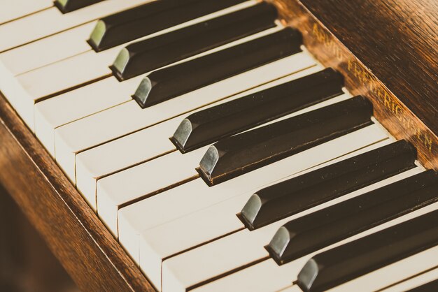 Alte Vintage Klaviertasten