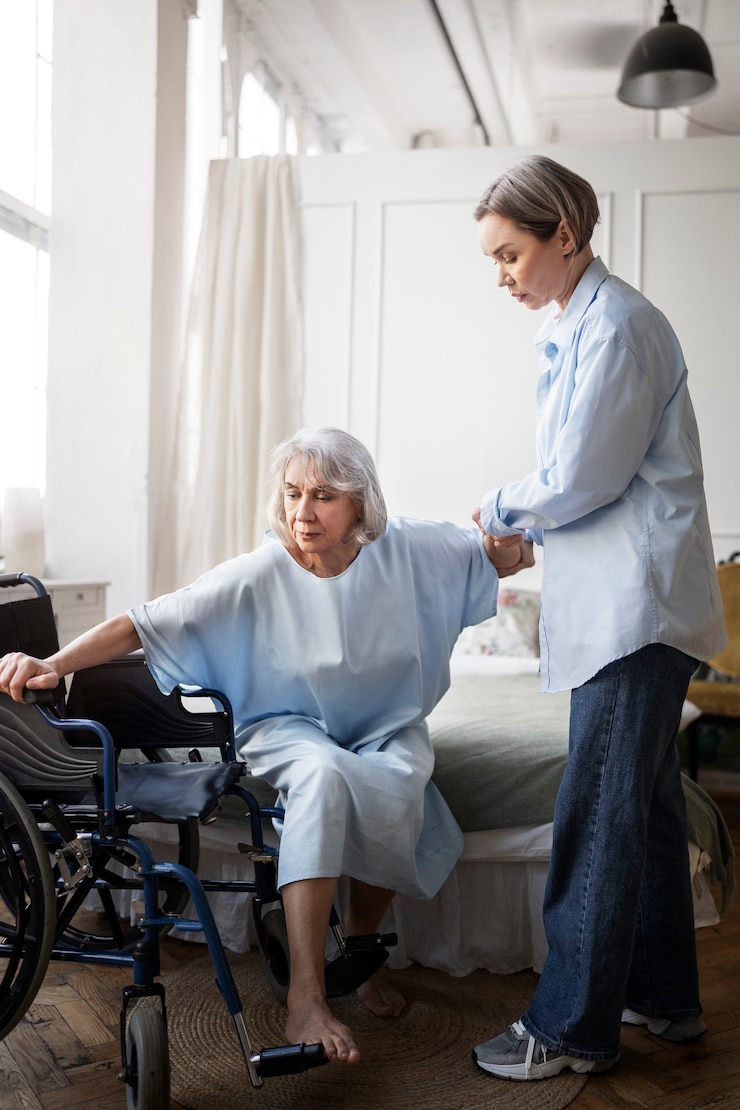 Kostenlose Foto alter patient, der an parkinson leidet