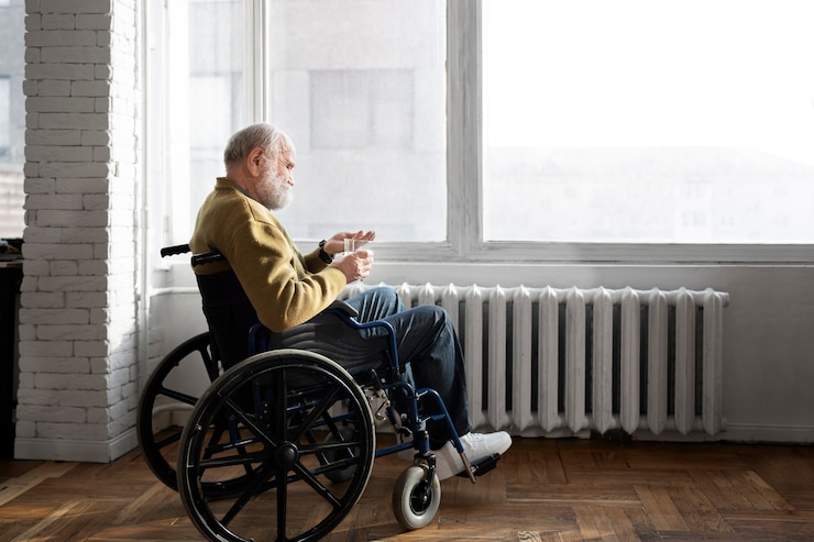 Kostenlose Foto alter patient, der an parkinson leidet