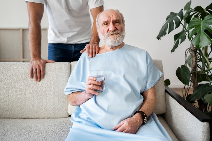 Kostenlose Foto alter patient, der an parkinson leidet