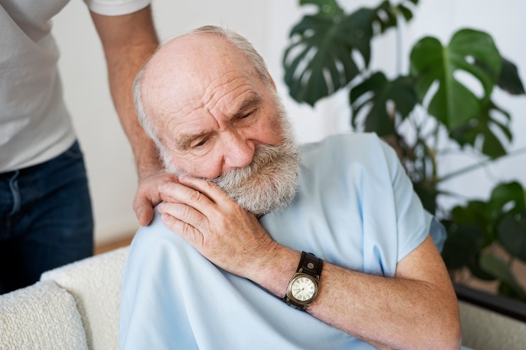 Kostenlose Foto alter patient, der an parkinson leidet