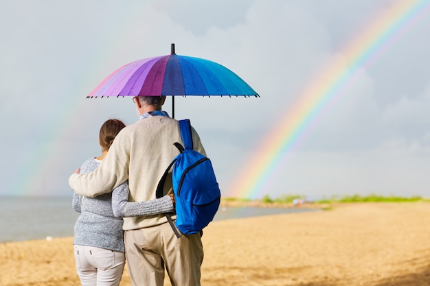 Am Strand spazierengehen