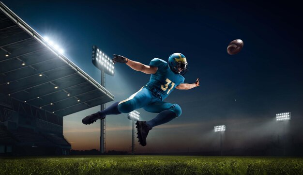 American Football American Football-Spieler im professionellen Sportstadion