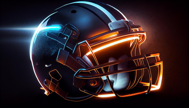 American-Football-Helm mit Licht generativer KI