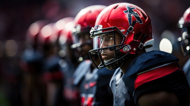 Kostenloses Foto american-football-spieler tragen ausrüstung