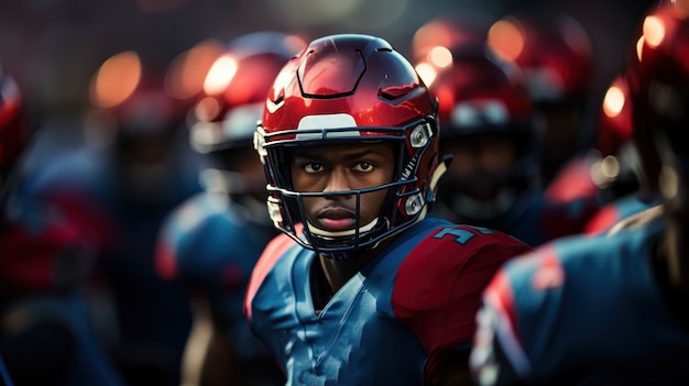 Kostenloses Foto american-football-spieler tragen ausrüstung