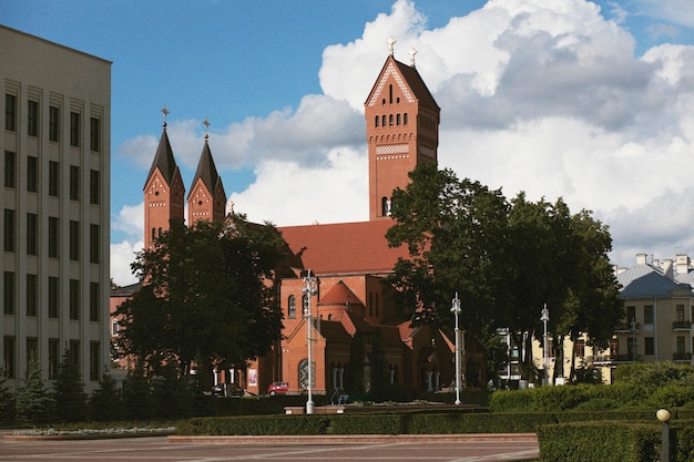 Analoge Stadtlandschaft mit Gebäuden