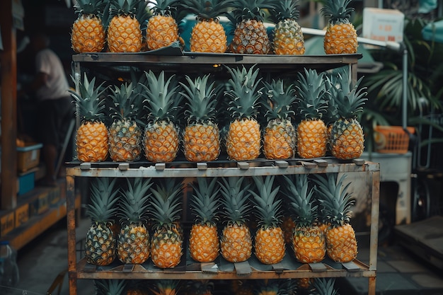 Kostenloses Foto ananas bereit zum verkauf