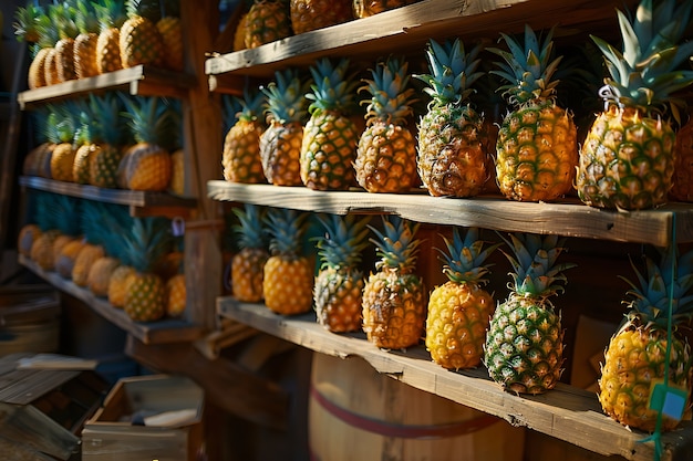Kostenloses Foto ananas bereit zum verkauf