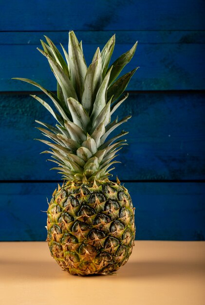 Ananas lokalisiert auf einer blauen Wand