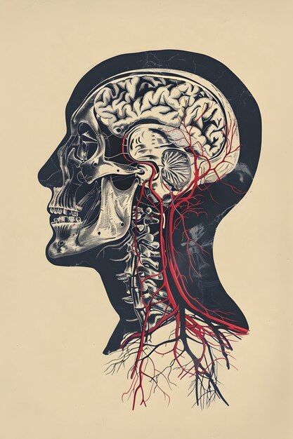 Anatomie-Zeichnung im Vintage-Stil