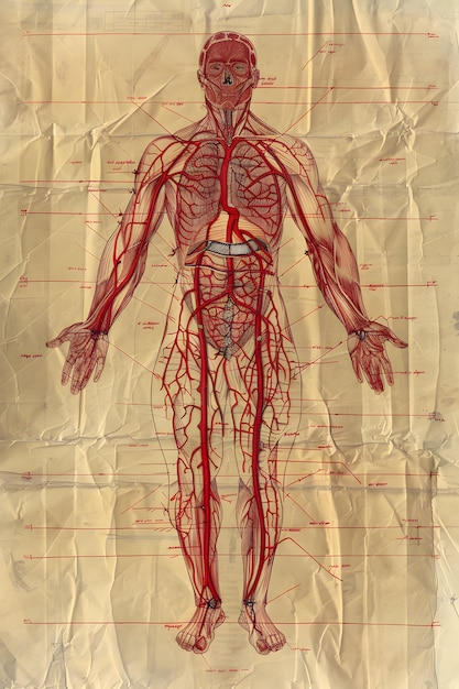 Anatomie-Zeichnung im Vintage-Stil