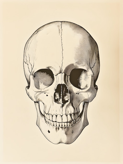 Anatomie-Zeichnung im Vintage-Stil