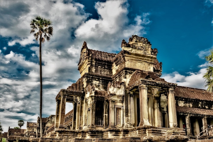 Kostenlose Foto angkor wat historischer tempel in siem reap, kambodscha