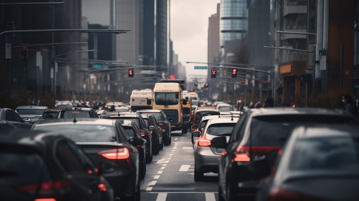 Kostenlose Foto angst, die durch den verkehr verursacht wird