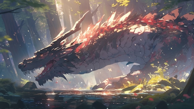 Kostenloses Foto anime-drachen-illustration