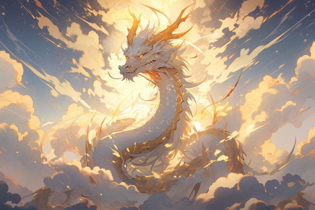 Kostenloses Foto anime-drachen-illustration