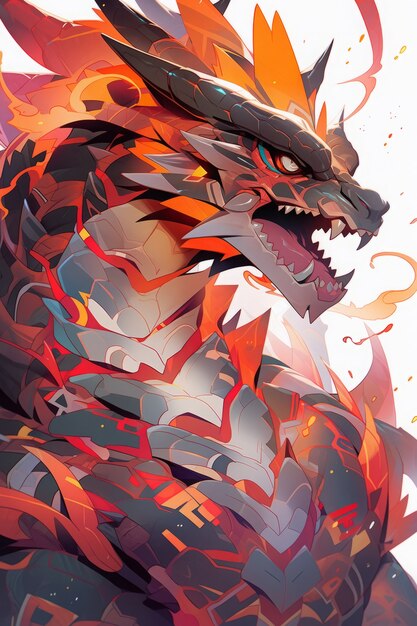 Anime-Drachen-Illustration