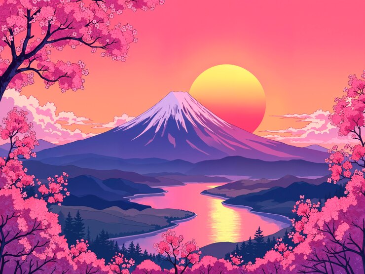 Kostenlose Foto anime orientalische landschaft