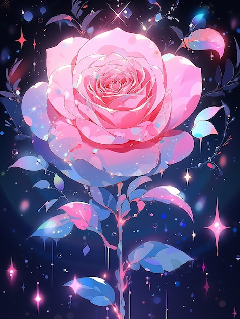 Kostenloses Foto anime-stil-illustration von rose