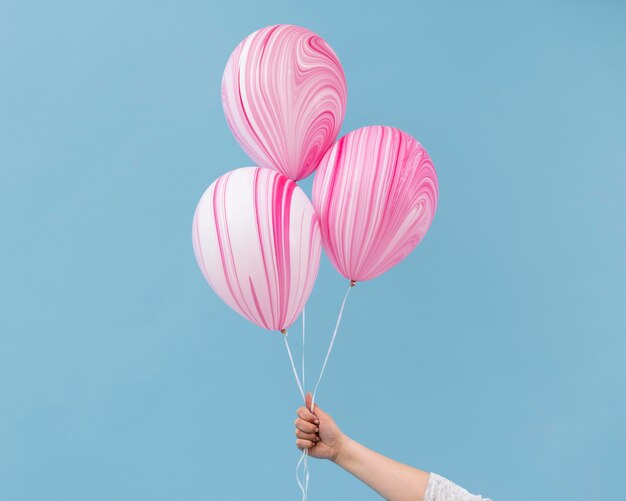 Anordnung von abstrakten rosa Luftballons