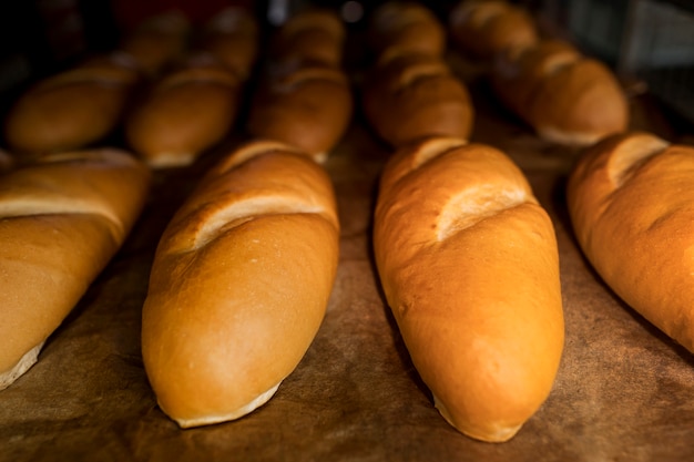 Anordnung von frisch gebackenem Brot