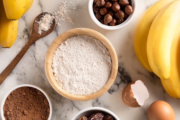 Anordnung von leckeren gesunden Rezeptzutaten